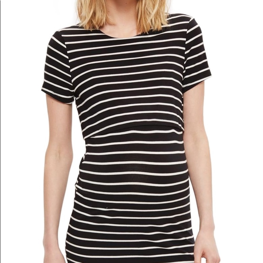 Topshop Maternity stripe nursing dress